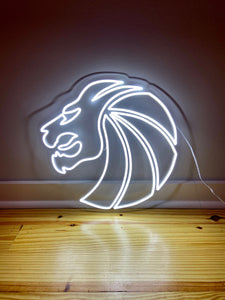 White Seven Lions LED Neon Sign