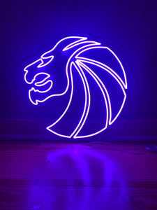 Purple Seven Lions LED Neon Sign