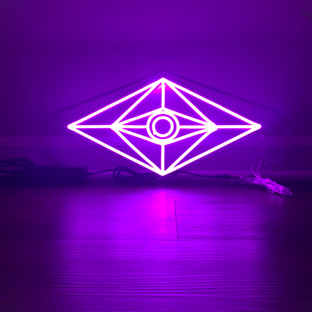 Light Purple Slander Eye LED Neon Sign