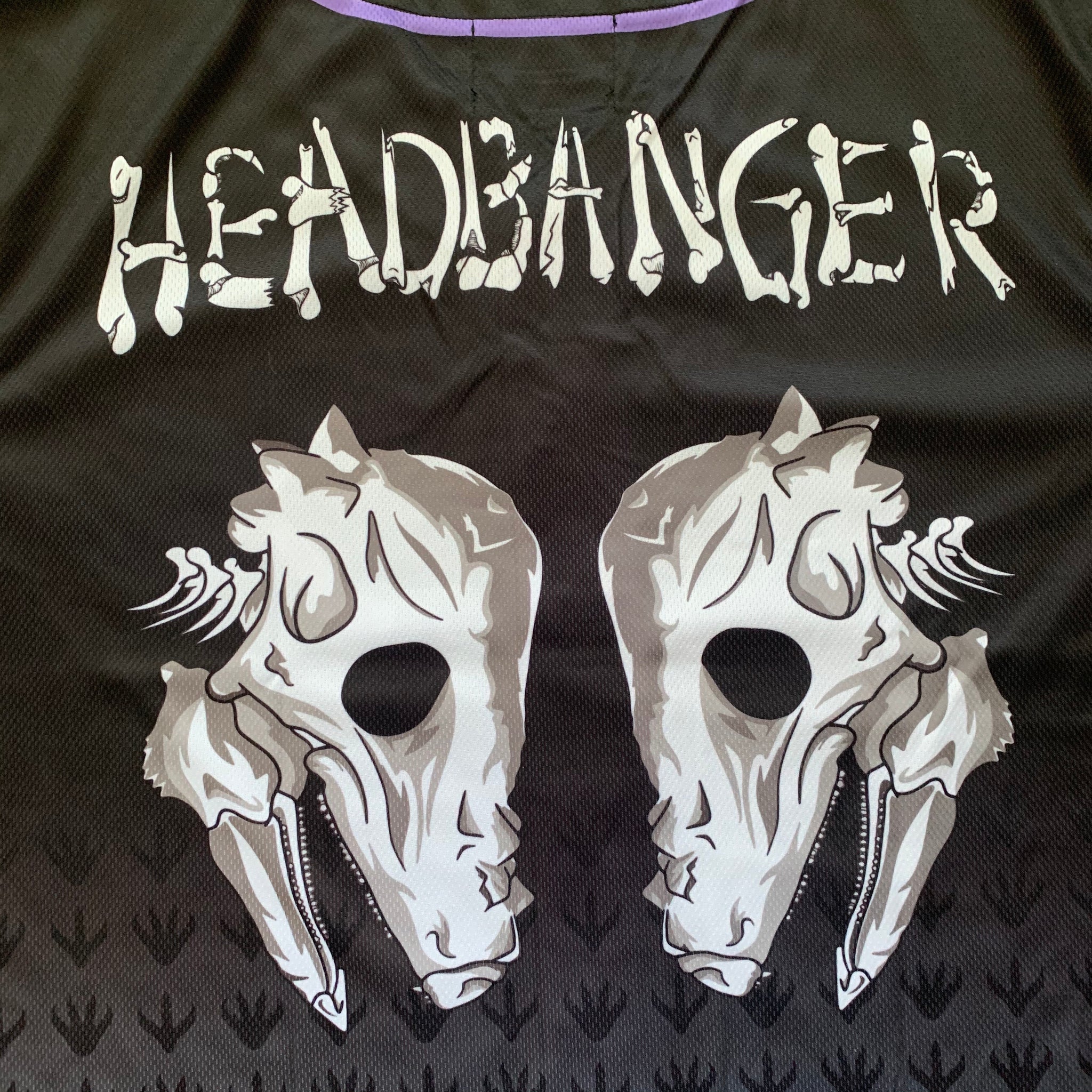 Headbanger Baseball Jersey (White/Black Gradient)